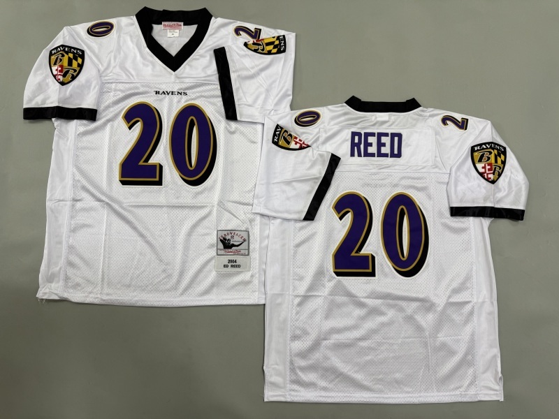 Men 2025 Baltimore Ravens #20 Reed white Throwback Limited NFL Jersey style 001->baltimore ravens->NFL Jersey